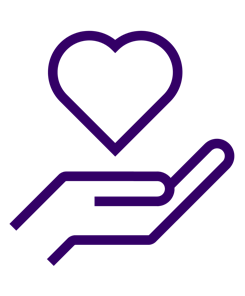 Icon of a hand holding a heart